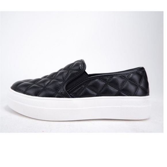 Black Platform Quilted Slip on sneakers - Picture 3 of 4